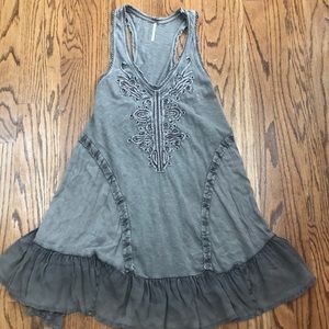 Free People Sleeveless Beaded Tunic Dress
